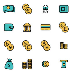 trendy flat line icon pack for designers vector