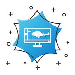white line sound or audio recorder editor vector image