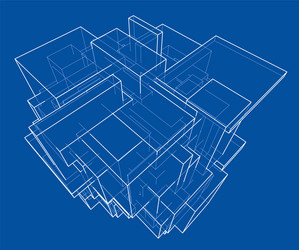 Wireframe boxes sketch style vector