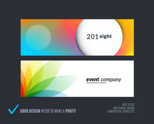 abstract set of horizontal website banners vector image