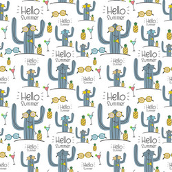 Cactus Pattern Background vector image