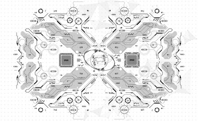 conceptual template with hud elements background vector image