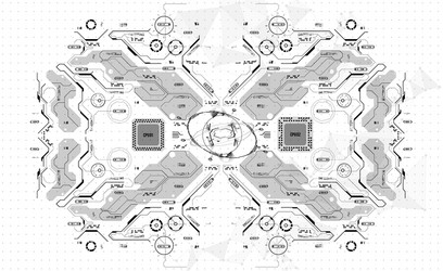 conceptual template with hud elements background vector