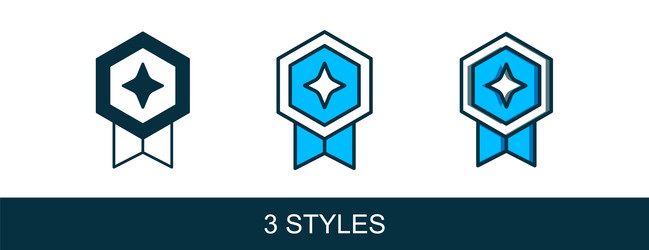 filled outline game rating with medal icon vector image