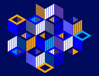 isometric 3d cubes abstract geometric background vector image