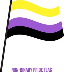 Non-binary pride flag waving designed vector