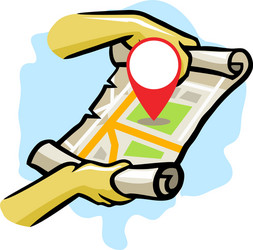 searching location using modern map vector image