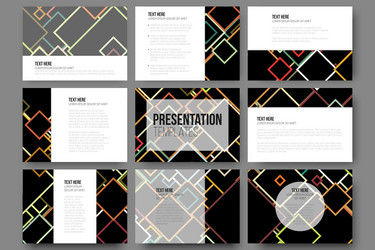 set of 9 templates for presentation slides vector