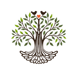 tree with branch and leaves vector image