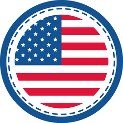 American Flag Round Sticker Vector Image