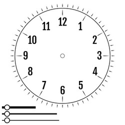 Clock face round design for men blank display vector