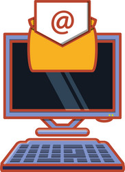 Computer desktop with envelope mail vector