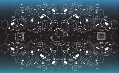 conceptual template with hud elements background vector image