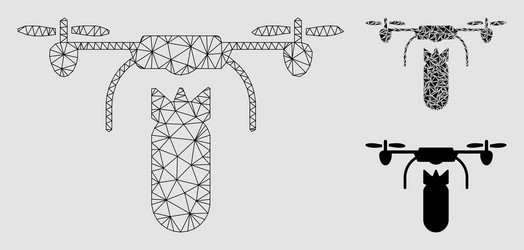 drone bomber mesh wire frame model vector image