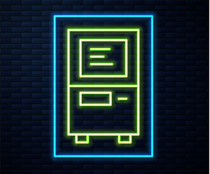 glowing neon line atm - automated teller machine vector image