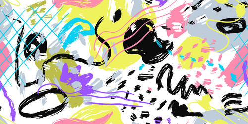 grunge abstract pattern with scrawls paint vector image