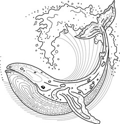 Ocean Whale in Circular Wave vector image