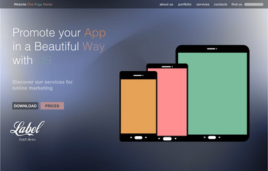 one page clear modern website template for an app vector image