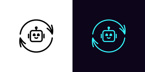outline bot update icon with editable stroke vector image