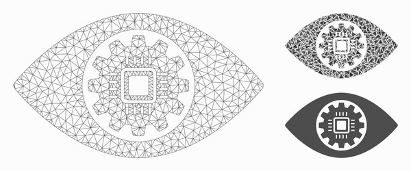 robotics eye lens mesh carcass model vector image