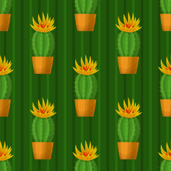 seamless pattern with cactus vector image