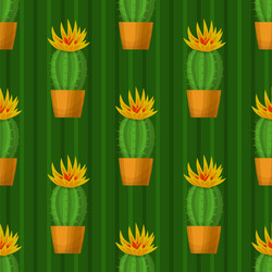 Seamless pattern with cactus vector