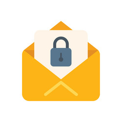 security mail icon flat page log vector image