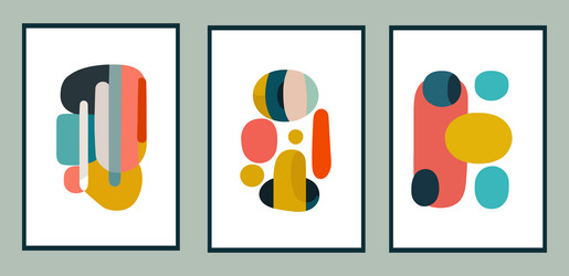set of abstract geometric shapes in minimalistic vector image