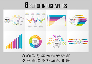 set of infographics elements design template vector image
