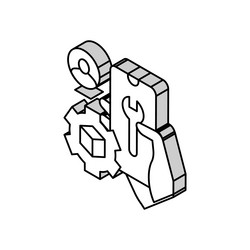 settings and fixing account ugc isometric icon vector image
