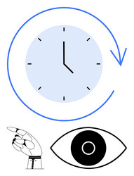 time management concept with clock robotic hand vector image
