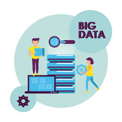 big data and coworking vector image