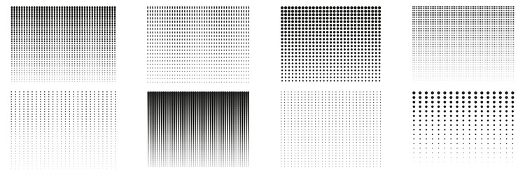 collection of halftone dot pattern background vector image