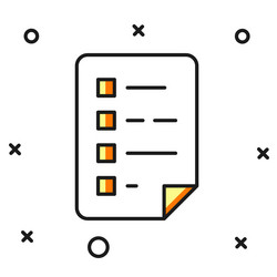 filled outline clipboard with checklist icon vector image