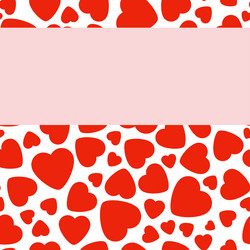 frame with red heart on pink background vector image