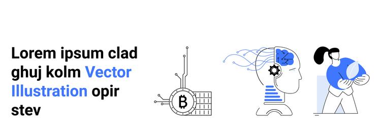 innovative technology bitcoin integration ai vector image