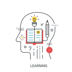 Learning Concepts - Flat Line Icons vector image