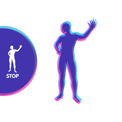man with hand up to stop human showing vector image