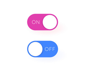 On and off toggle switch buttons modern devices vector