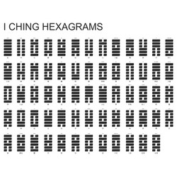 Symbols with i ching hexagrams vector