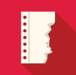 torn paper with burned edge is lying on red vector image