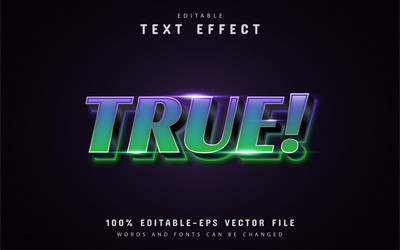 true text gradient style effect vector image