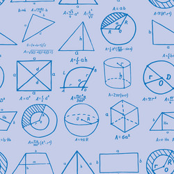 volumetric geometric shapes with formulas vector image
