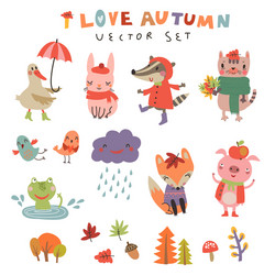 Cartoon animals collection set Royalty Free Vector Image