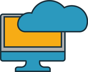 cloud computing icon set four elements vector image