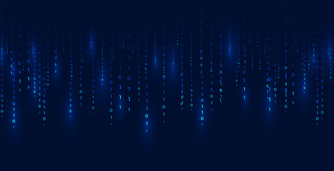 digital binary code and streaming data wallpaper vector image