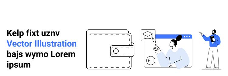 digital learning and online wallet concept vector image
