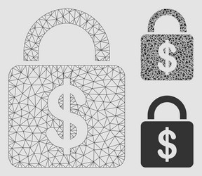 dollar lock mesh network model and triangle vector image