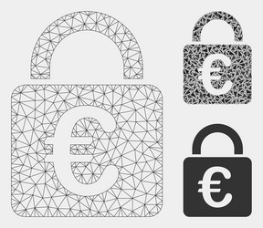 euro lock mesh 2d model and triangle mosaic vector image