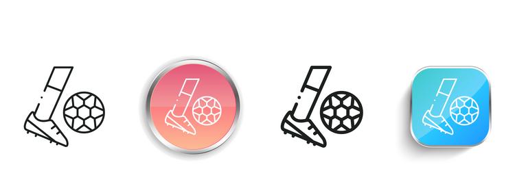 football icon thin linear regular and button vector image